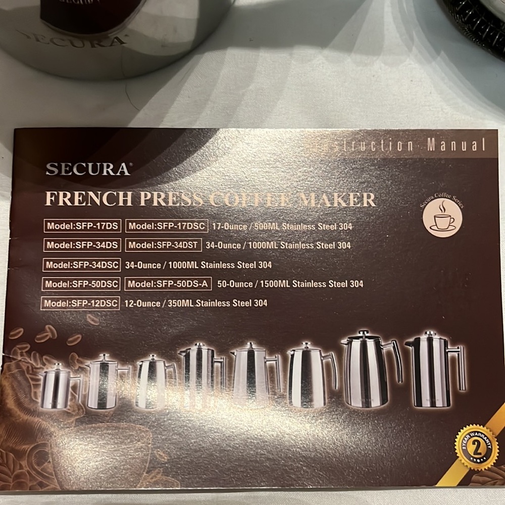 Secura French Press Coffee Maker - Picture 4 of 6